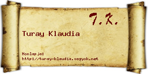 Turay Klaudia névjegykártya